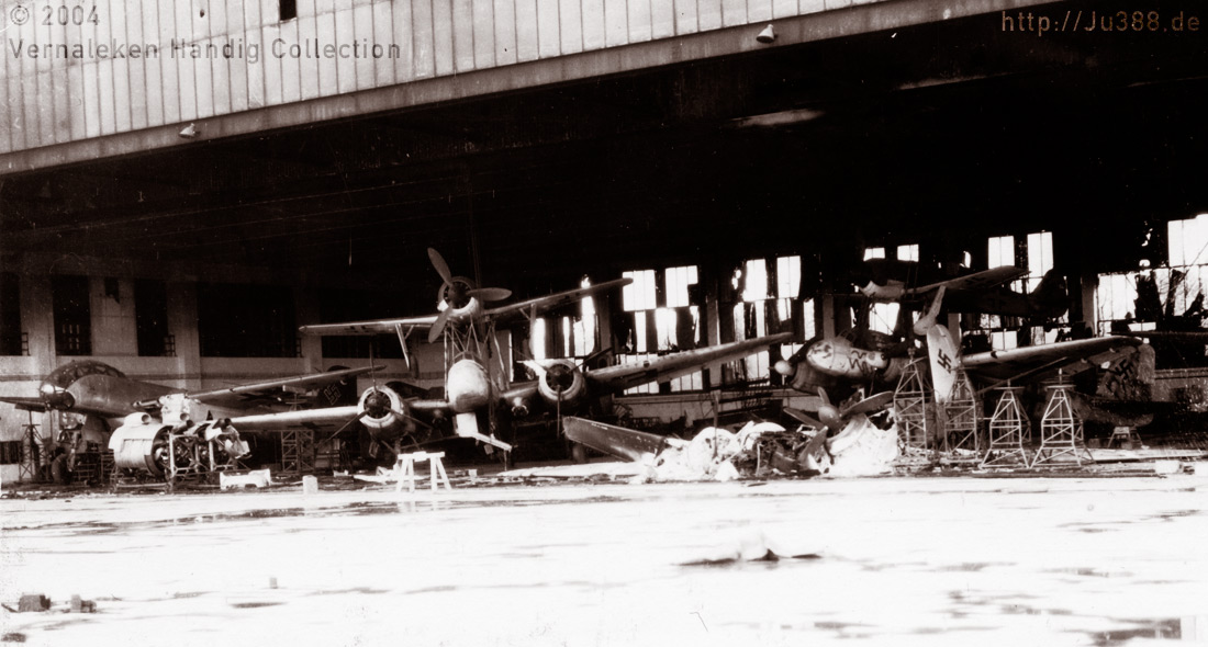 Ju 388 K-0 (im Bau befindlich) und Misteln in Merseburg